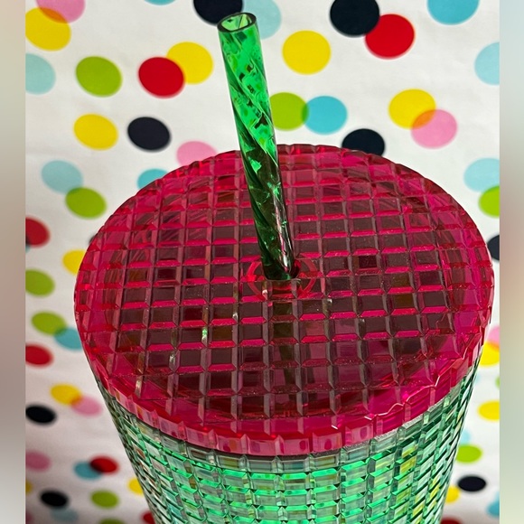 💚Starbucks 2023 Spring Iridescent Watermelon Grid Venti Tumbler 24oz NWT - Picture 4 of 5